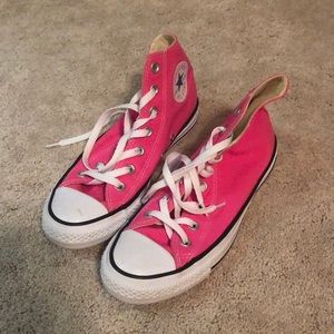 Pink high top chick taylor converse